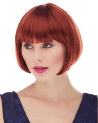 Nessiworld  Kızıl Renk Düz Kesim Astarlı Küt Parti Peruğu