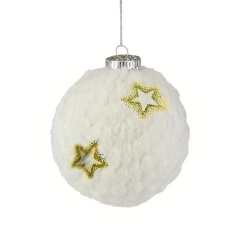 Nessiworld Yılbaşı Ağaç Süsleme Topu Peluş Yıldızlı 3'lü Pvc Kutu 8 cm