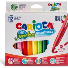 Nessiworld Carioca Jumbo Süper Yıkanabilir Keçeli Boya Kalemi 12'Li