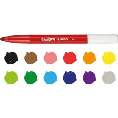 Nessiworld Carioca Jumbo Süper Yıkanabilir Keçeli Boya Kalemi 12'Li