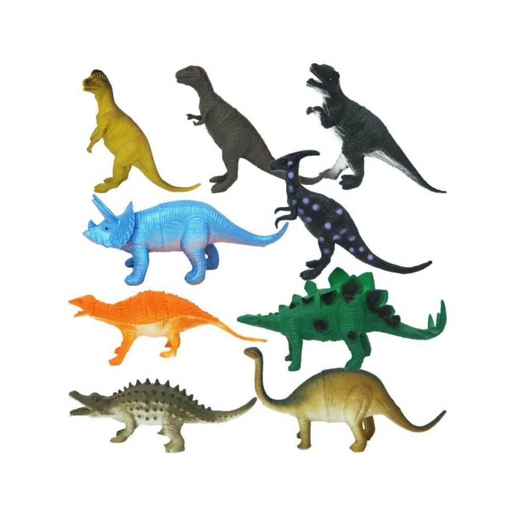 Nessiworld 0714 Dinozorların Dünyası Poşetli 9'lu Hayvan Oyun Seti -Sunman
