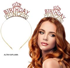 Nessiworld  Birthday Princess Kristal Taç – Altın Kaplama