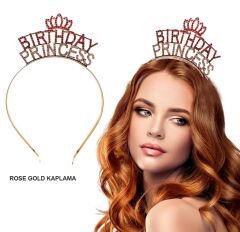 Nessiworld  Birthday Princess Kristal Taç – Rose Gold Kaplama