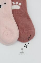 Nessiworld Bistyle Bear Penye Soket Çorap 2'Li BS10116 Pembe