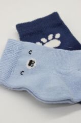 Nessiworld Bistyle Bear Penye Soket Çorap 2'Li BS10116 Mavi