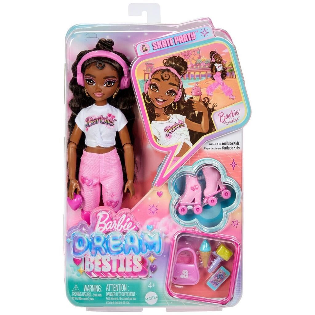 Nessiworld  JFX97 Brooklyn-Barbie Dream Besties Paten Partisi Brooklyn Bebek ve Aksesuarları