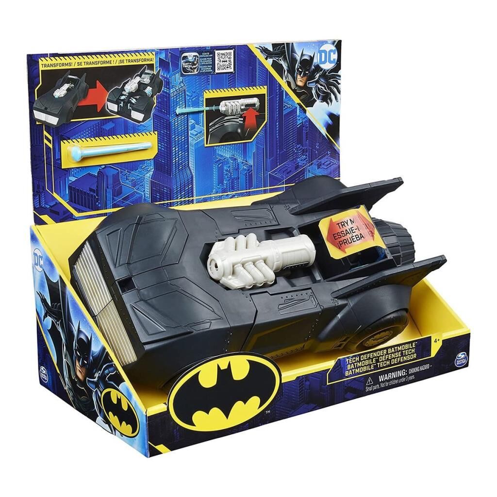Nessiworld 037676 DC Comics Tech Defender Batmobil -Spinmaster