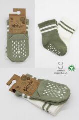 Nessiworld Bistyle Çemberli Kaymaz Soket Çorap 2'Li BS10125 Nil Ekru