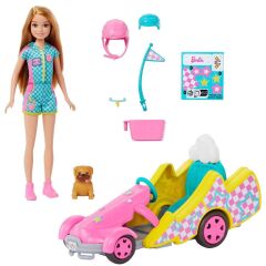 NessiWorld HRM08 Barbie Stacie Go-Kart Yapıyor Oyun Seti - Barbie and Stacie To The Rescue
