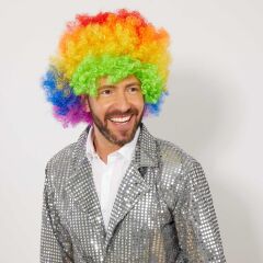 Nessiworld  Rengarenk Kıvırcık Afro Bonus Peruk