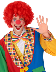Nessiworld   Kırmızı Renk Kıvırcık Afro Bonus Peruk