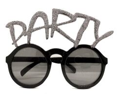 Nessiworld Gümüş Simli Party Yazılı Parti Gözlüğü Show 15x7 cm