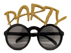 Nessiworld   Altın Simli Party Yazılı Parti Gözlüğü Show 15x7 cm