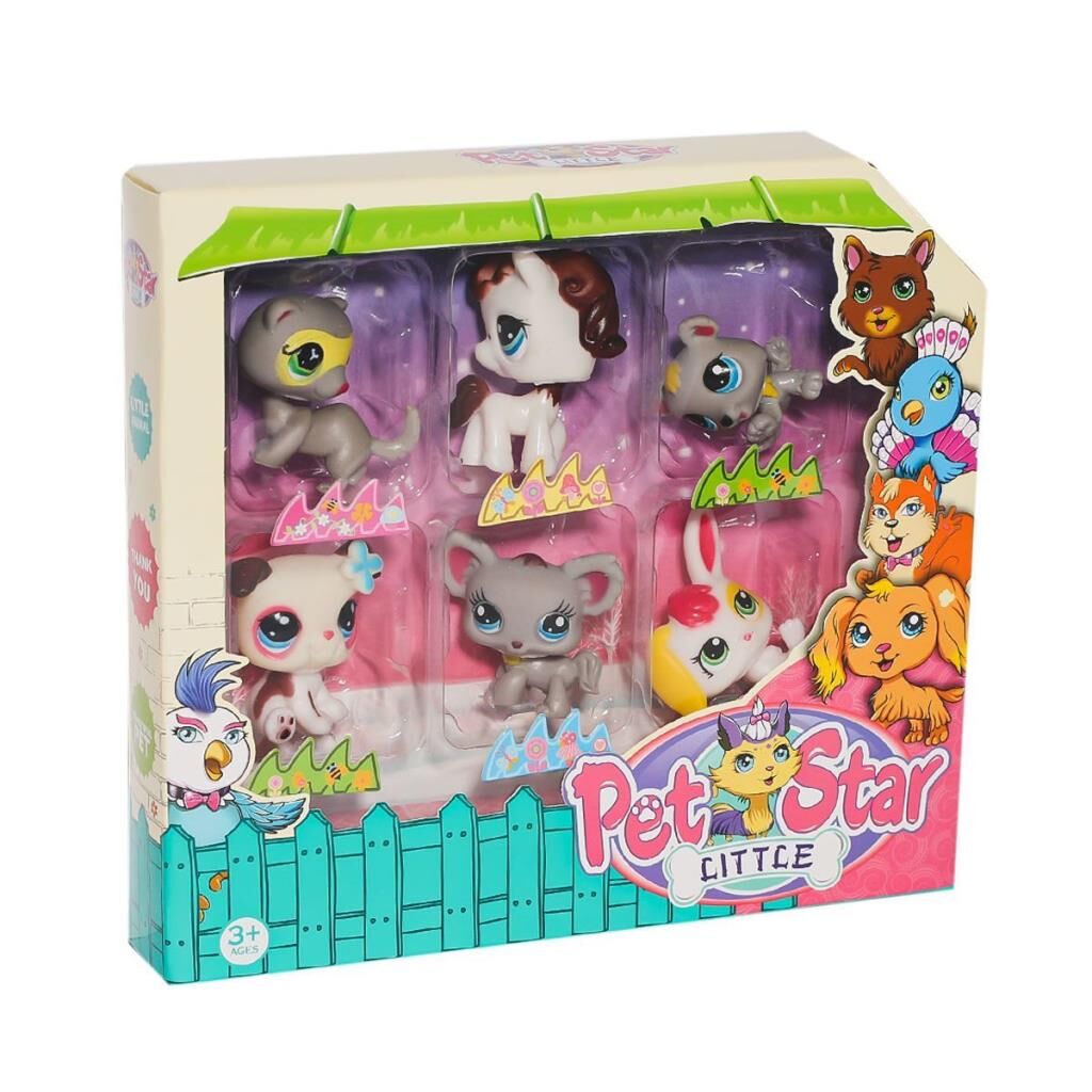 Nessiworld  KZL-3046A3 Pet Star 6'lı Miniş Seti -Kızılkaya Oyuncak