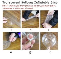 Nessiworld  Rose Gold Renk Simli Yuvarlak Şeffaf Balon 24 İnç