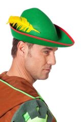 Nessiworld  Yeşil Renk Robin Hood Şapkası Sarı Tüylü