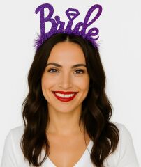 Nessiworld Mor Renk Bekarlığa Veda İtalik Yazı Alyanslı Bride Taç