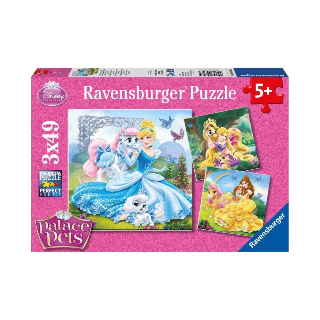 Nessiworld  93465 Palace Pets Belle, Cinderella, Rapunzel 3x49 parça Ravensburger Puzzle