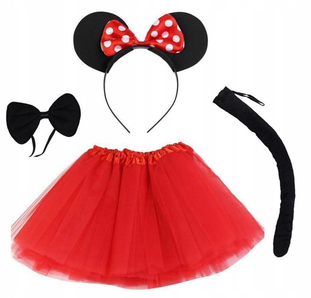 Nessiworld  Minnie Mouse Kostüm Seti Etek Taç Kuyruk Papyon Gösteri Seti