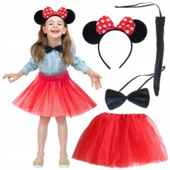 Nessiworld  Minnie Mouse Kostüm Seti Etek Taç Kuyruk Papyon Gösteri Seti