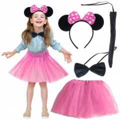 Nessiworld  Minnie Kostüm Seti (Pembe Tütü Etek + Pembe Taç + Papyon + Kuyruk)