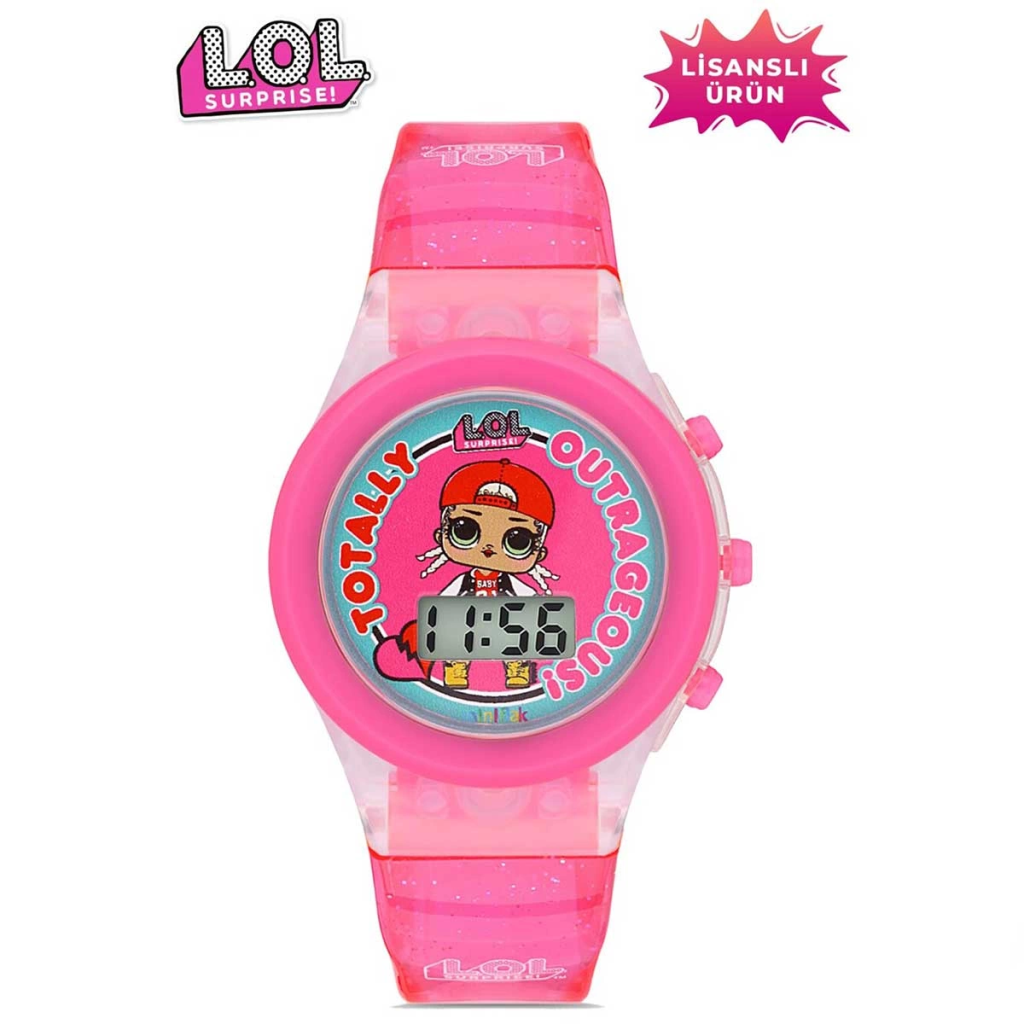 Nessiworld MiniFlak Lisanslı LOL Surprise LOL7210 Çocuk Pembe Işıklı Çocuk Kol Saati