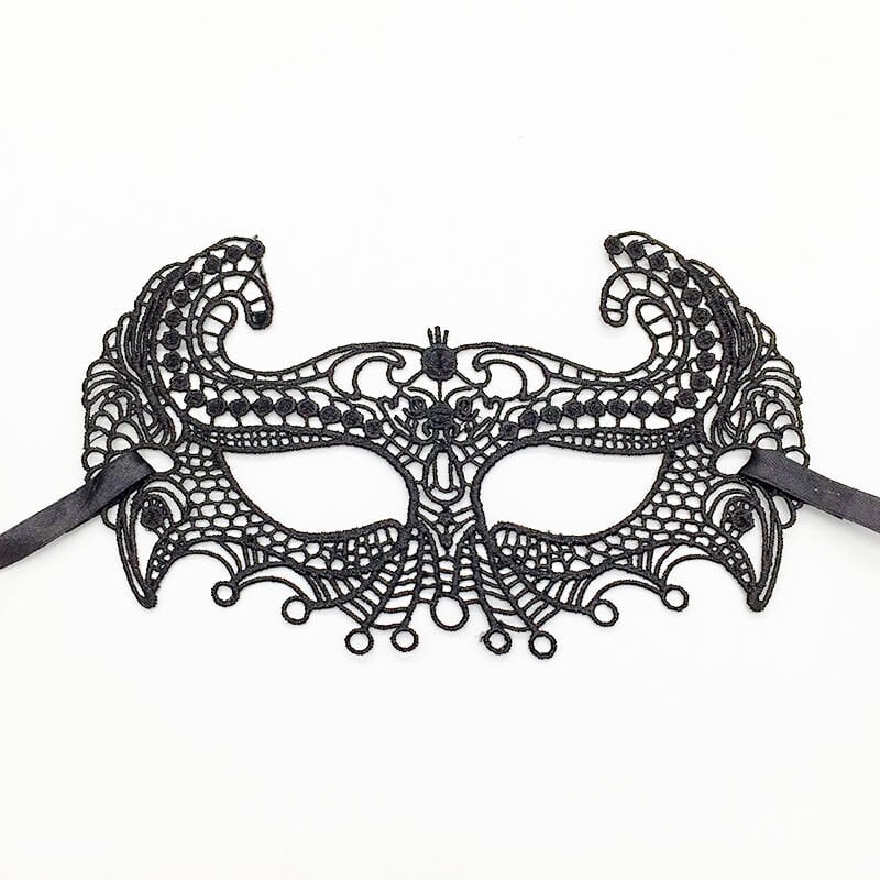 Nessiworld  Siyah Renk Kulaklı Dantel Parti Balo Maskesi
