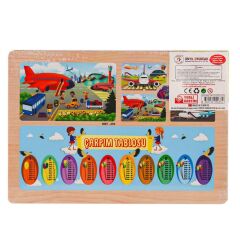 Nessiworld  ONY-233-234-235-236 Ahşap Eğitici Puzzle Havaalanı -Onyıl Oyuncak