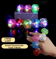 Nessiworld  Kristal LED Parti Yüzük Seti (6&#39;lı)