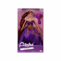 Nessiworld 0835 SUN-RST-SIS-MNK Alisha Prenses Uzun Saçlı Aksesuarlı Bebek Set 29 cm 3renk -Sunman