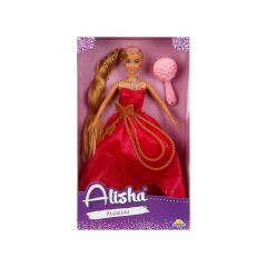 Nessiworld 0835 SUN-RST-SIS-MNK Alisha Prenses Uzun Saçlı Aksesuarlı Bebek Set 29 cm 3renk -Sunman