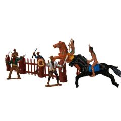 Nessiworld At Arabalı 2 Katlı Kovboy Oyun Seti - Beyaz-Siyah At