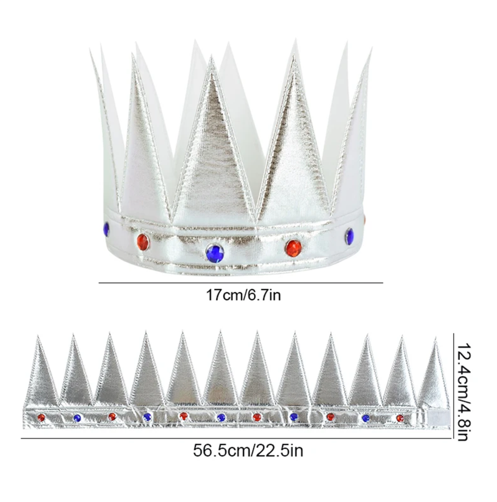 Nessiworld  GümüşRenkEvaYumuşakKralKraliyetTacıYetişkinÇocukUyumlu55cm