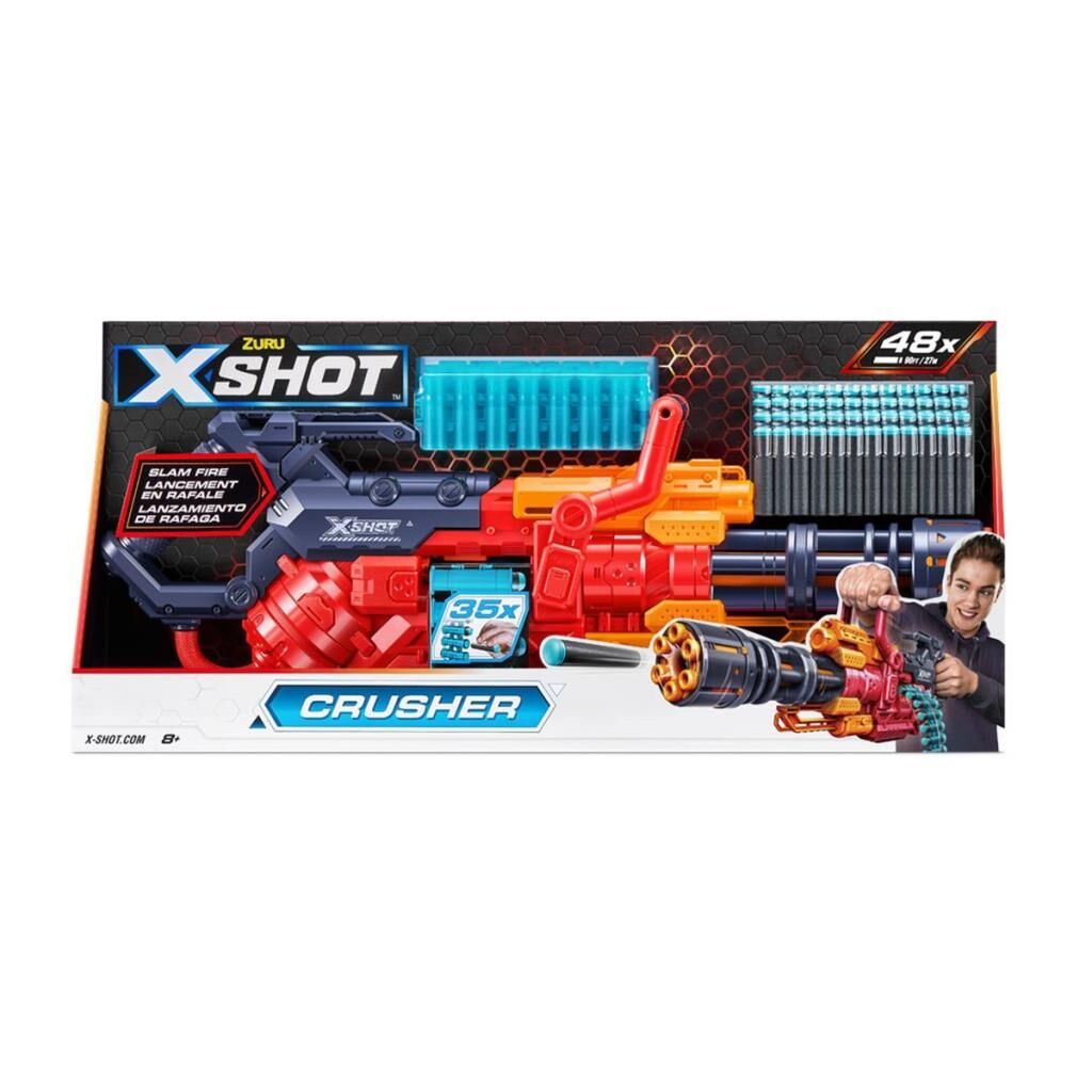 Nessiworld  36382 Zuru X-Shot Silah Sünger Atan Excel-Crusher 48 Mermi -Sunman