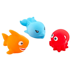 Nessiworld Sevimli 3'lü Deniz Canlıları Vinil Banyo Oyuncakları