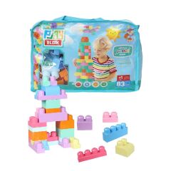 Nessiworld 2946 Play Blox Pastel Blok Yapı Oyuncakları 83 Parça ,Saklama Çantalı ,1 Yaş ve Üzeri