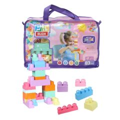 Nessiworld 2946 Play Blox Pastel Blok Yapı Oyuncakları 83 Parça ,Saklama Çantalı ,1 Yaş ve Üzeri