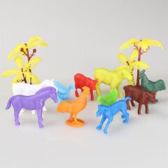 Nessiworld 676 Toy Play 12 Parça Renkli Mini Çiftlik Hayvanları Figür Seti 4-6 cm