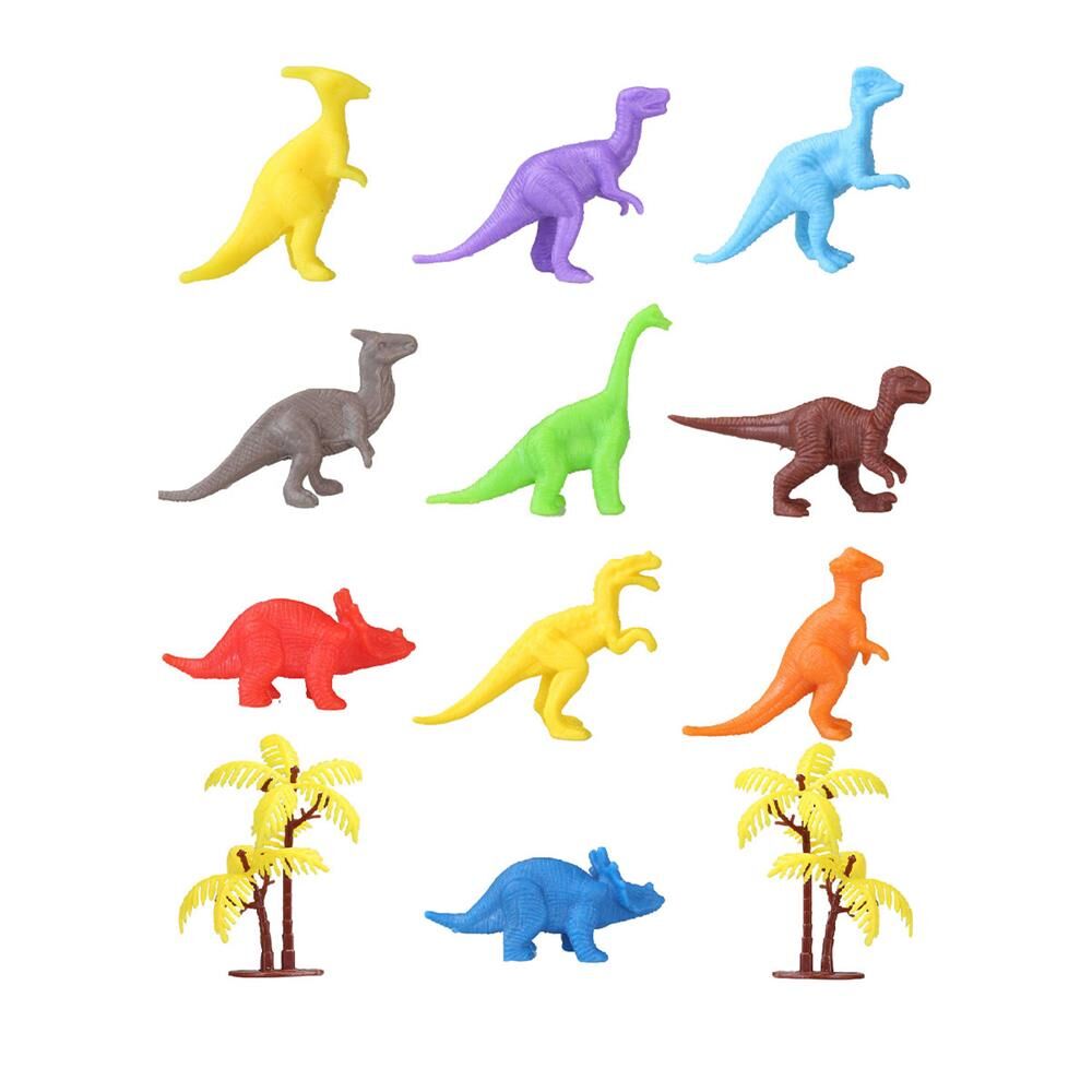 Nessiworld 683 Toy Play 12 Parça Renkli Mini Dinozor Figür Seti 4-6 cm