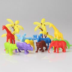 Nessiworld 669 Toy Play 12 Parça Renkli Mini Vahşi Hayvanlar Figür Seti 4-6 cm