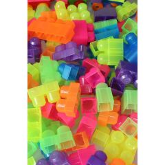 Nessiworld 2960 Play Blox Neon Blok Yapı Oyuncakları 107 Parça ,Saklama Çantalı ,1 Yaş ve Üzeri