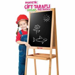 2195 AYAKLI ÇİFT TARAFLI MANYETİK AHŞAP YAZI TAHTASI