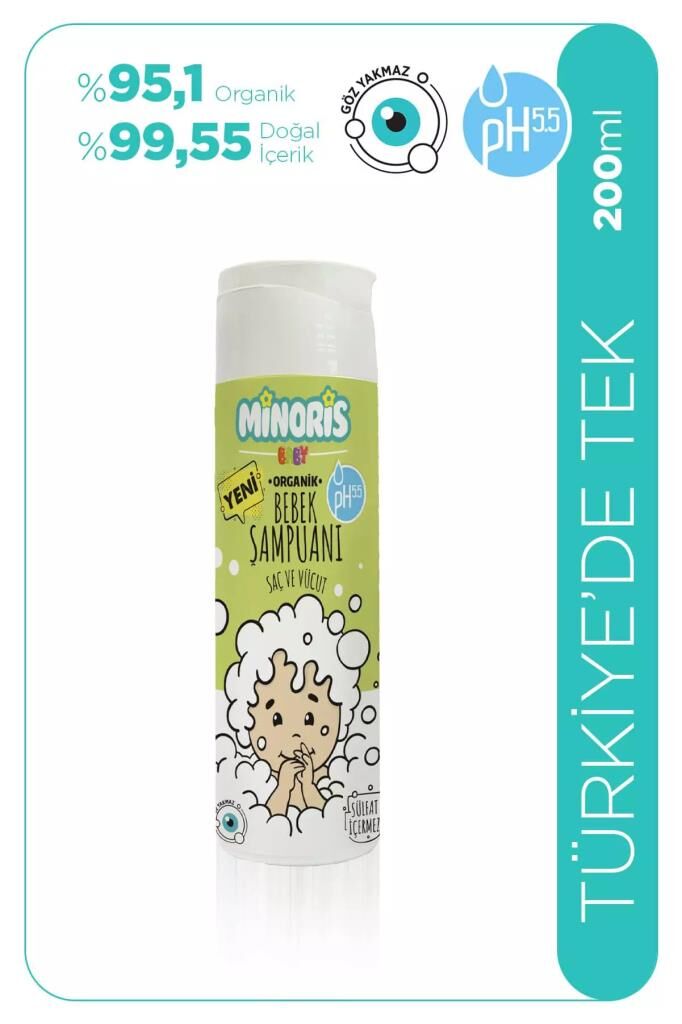 Nessiworld Minoris Baby Organik Bebek Saç ve Vücut Şampuanı 200ml