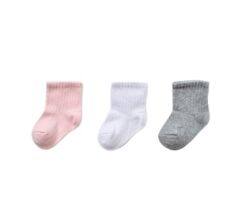 Nessiworld     Kaymaz Basic 3'Lü Çorap 68459 Gri Pembe Beyaz
