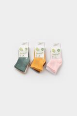 Nessiworld     Kaymaz Basic 3'Lü Çorap 68459 Gri Pembe Beyaz