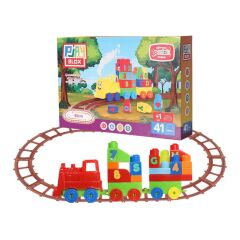 Nessiworld Play Blox Oyuncak Tren Seti 41 Parça Sayılar ve Alfabe Treni Parlak Renkler Mega Blok Seti 2403