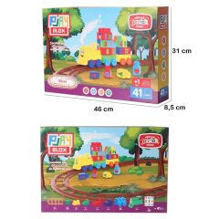 Nessiworld Play Blox Oyuncak Tren Seti 41 Parça Sayılar ve Alfabe Treni Parlak Renkler Mega Blok Seti 2403