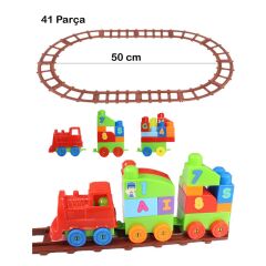 Nessiworld Play Blox Oyuncak Tren Seti 41 Parça Sayılar ve Alfabe Treni Parlak Renkler Mega Blok Seti 2403