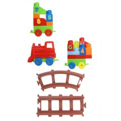 Nessiworld Play Blox Oyuncak Tren Seti 41 Parça Sayılar ve Alfabe Treni Parlak Renkler Mega Blok Seti 2403