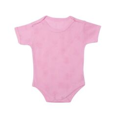 Sema Baby Sevi Jakarlı Yarım Kollu Body - Pembe 3 Ay